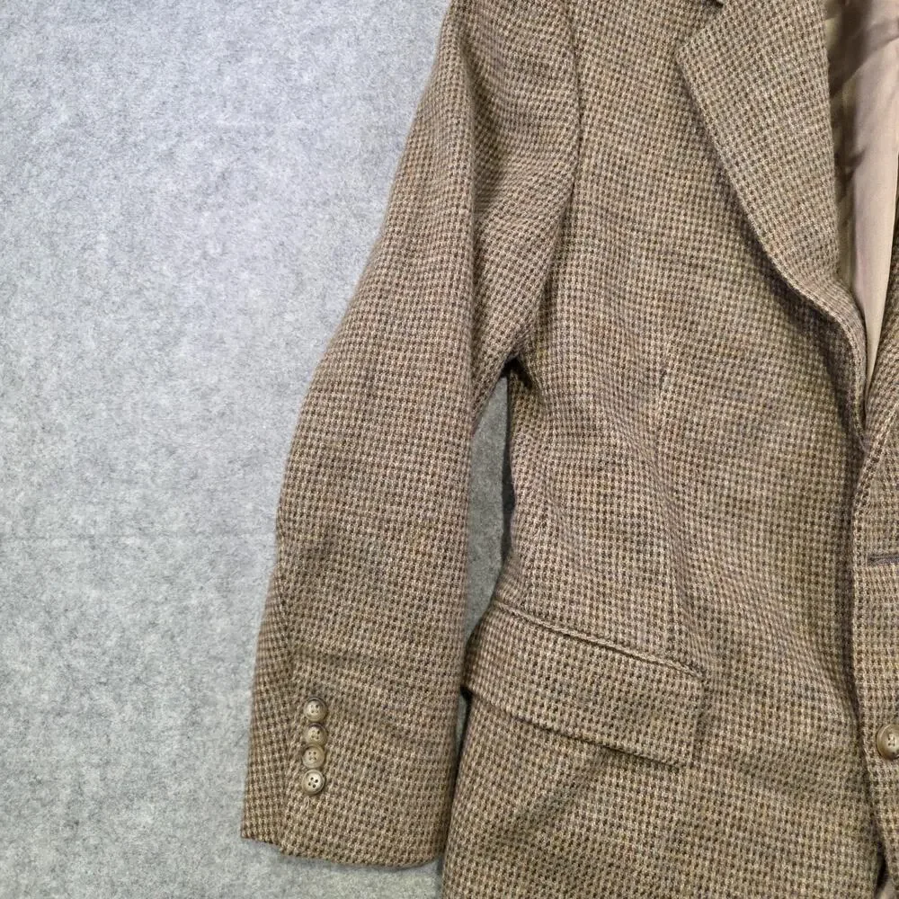 Vintage Polo Ralph Lauren Blazer‎ Sport Coat Mens 41 Brown Tweed Check USA 80s